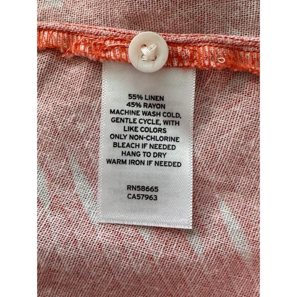 Nordstrom TREASURE & BOND Orange Button Front Linen Blend Camisole Size L - Picture 5 of 5
